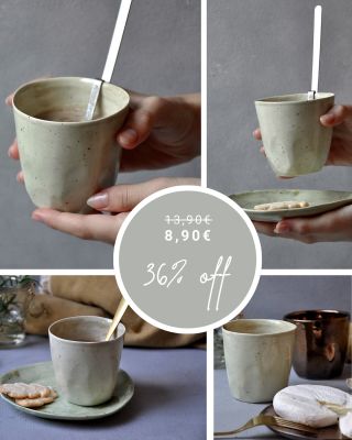 🌿✨ Výrobok týždňa 7.10 – 13.10 Šálka – pohár M v jemnej zelenej pastelovej glazúre s bodkami 💚 Univerzálna kráska, ktorá...